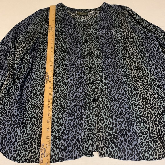 Bob Mackie Wearable Art Vintage Leopard Print Button Blouse Size XL - Picture 3 of 6